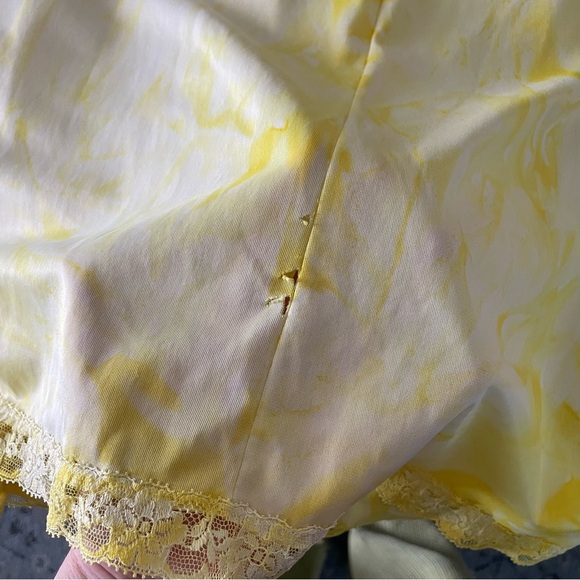 Vintage | 80s 90s Yellow Tie-Dye Slip Dress - Picture 9 of 13